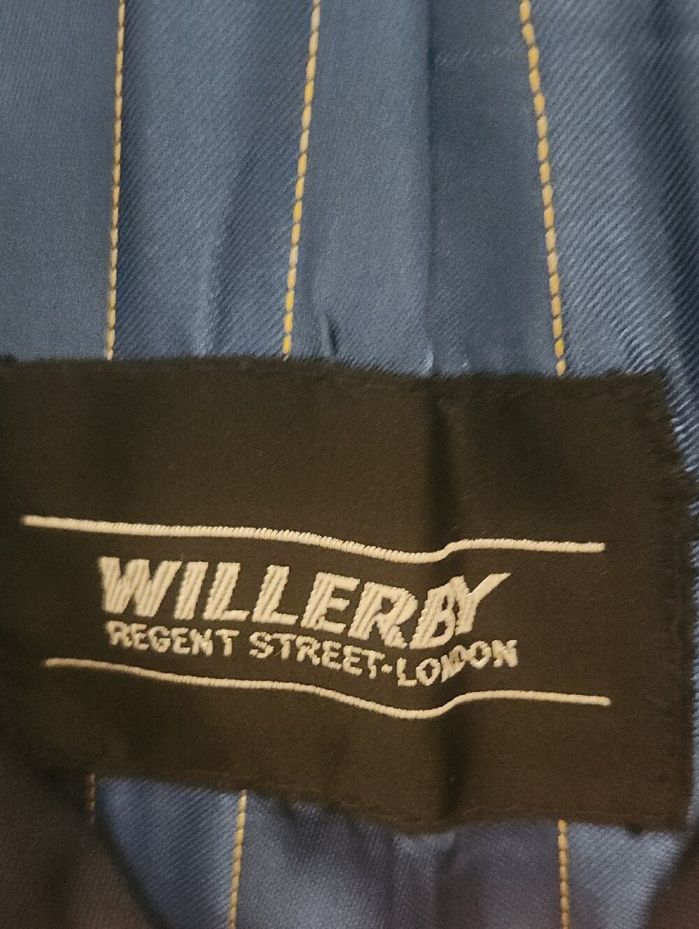 Willerby Vintage Men's Navy Long Overcoat Regent Street London - Picture 2 of 13